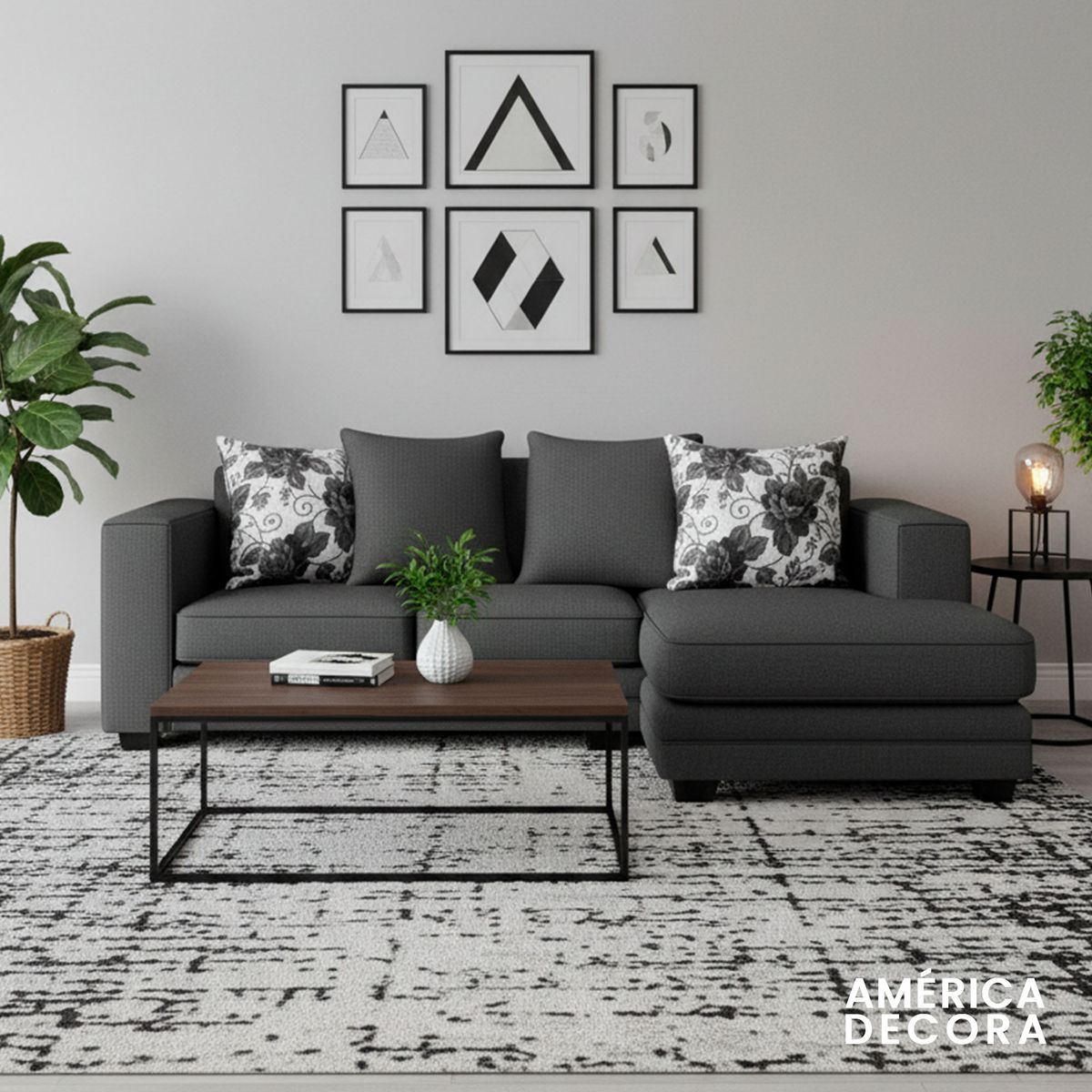 AMERICA DECORA - Sofá Seccional Derecho 4 Cuerpos XL Con Resorte Estructural Palazzo Chenille