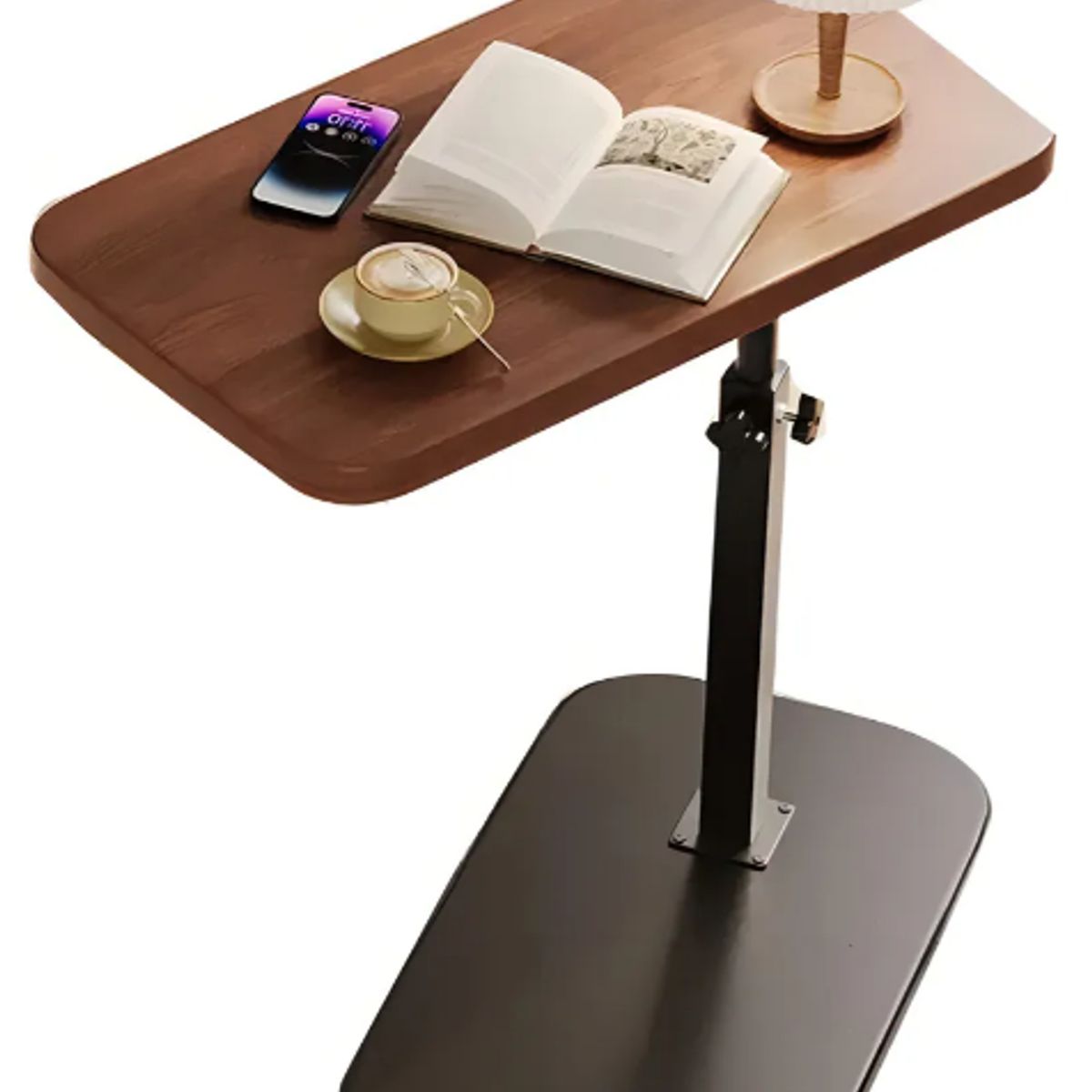 GENERICO - Mesa Auxiliar Moderna Regulable 45-80cm Para Sofá U Oficina Marrón