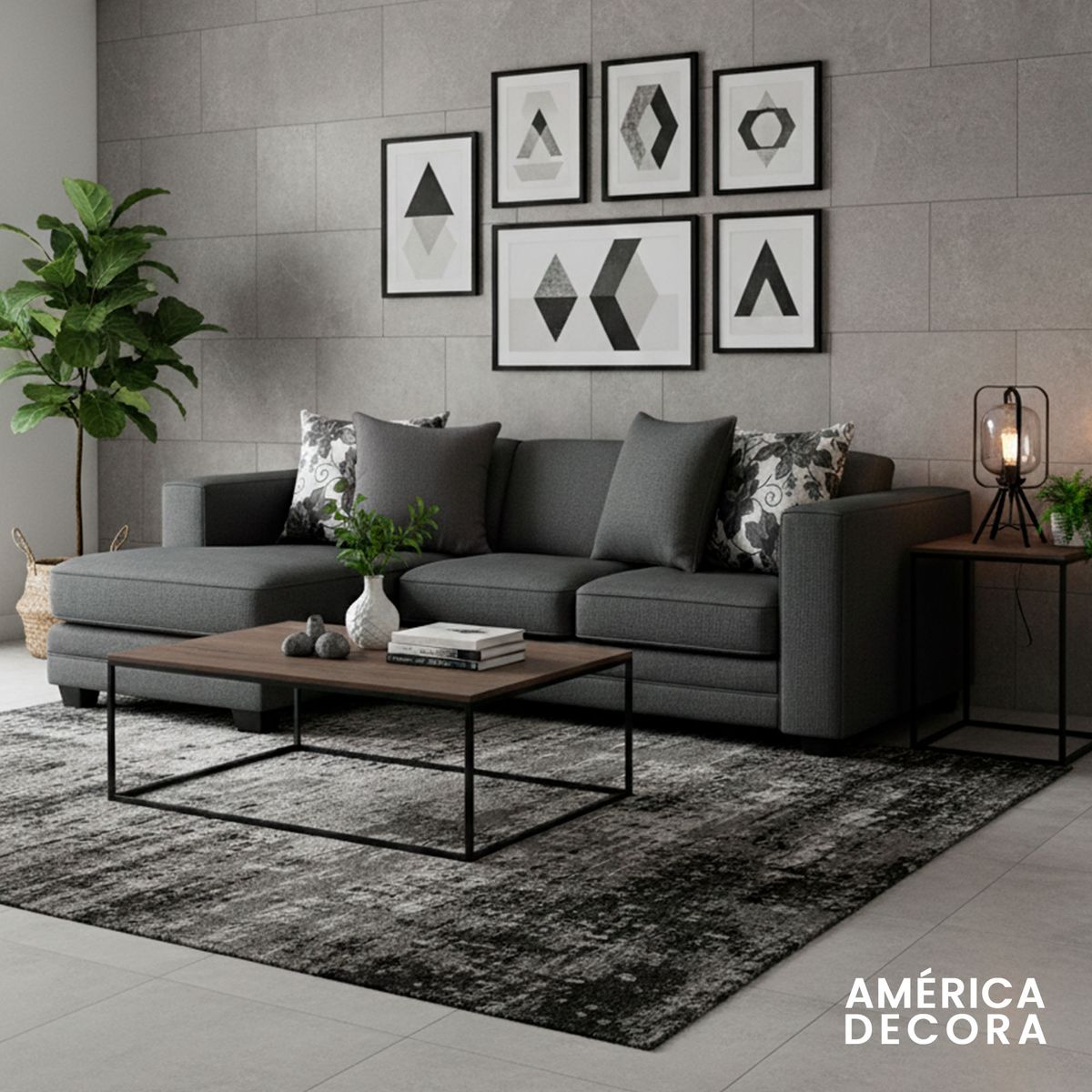 AMERICA DECORA - Sofá Seccional Izquierdo 4 Cuerpos XL Con Resorte Estructural Palazzo Chenille