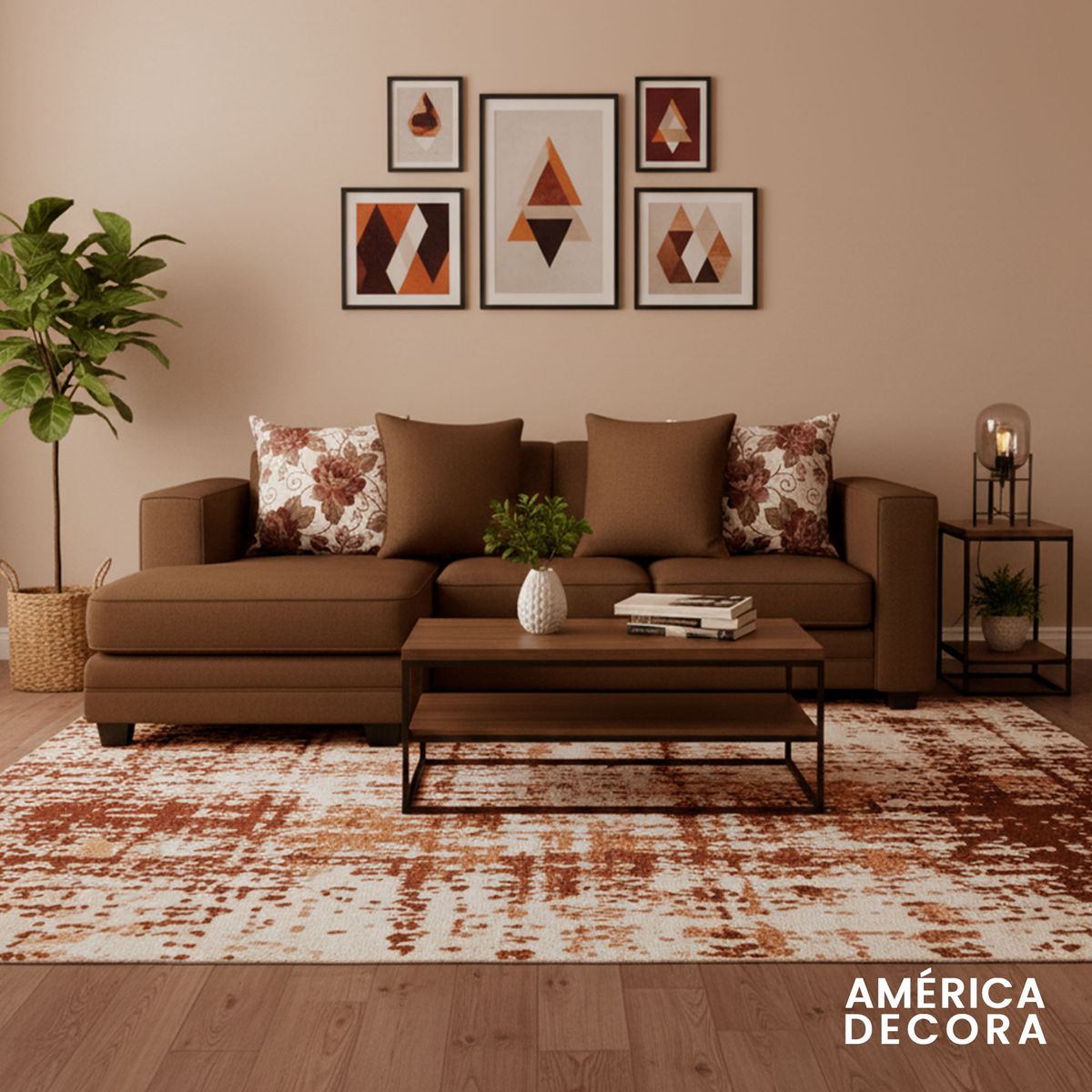 AMERICA DECORA - Sofá Seccional Izquierdo 4 Cuerpos XL Con Resorte Estructural Palazzo Chenille