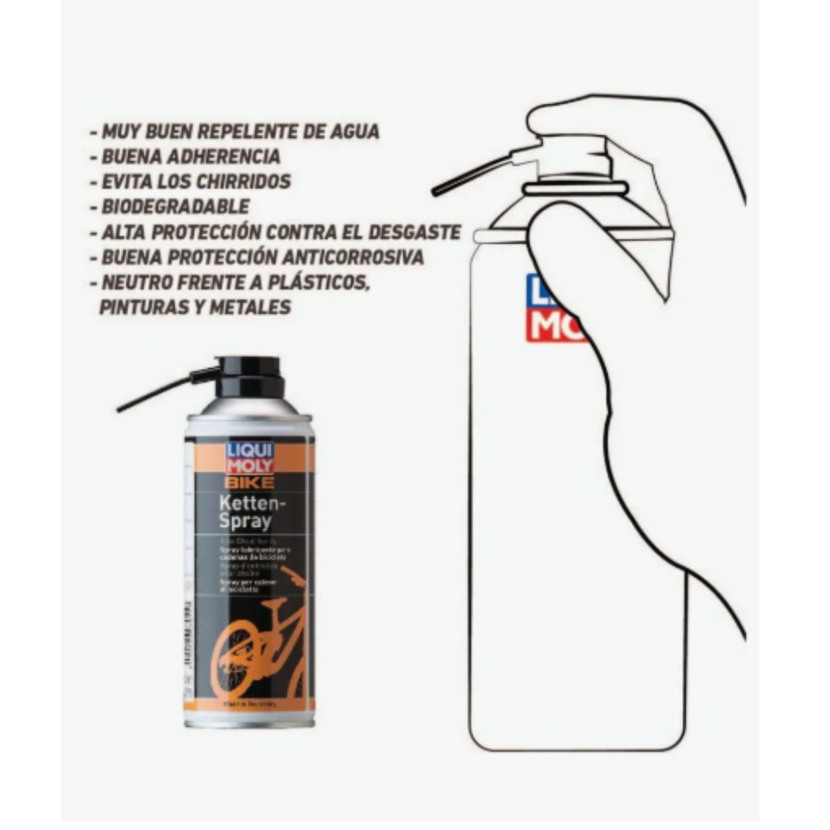 LIQUI MOLY - Lubricante Cadena Bicicleta Ketten-Spray Liqui Moly 400 Ml.