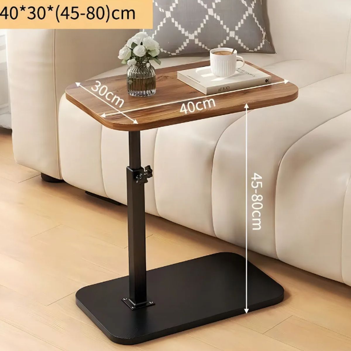 GENERICO - Mesa Auxiliar Moderna Regulable 45-80cm Para Sofá U Oficina