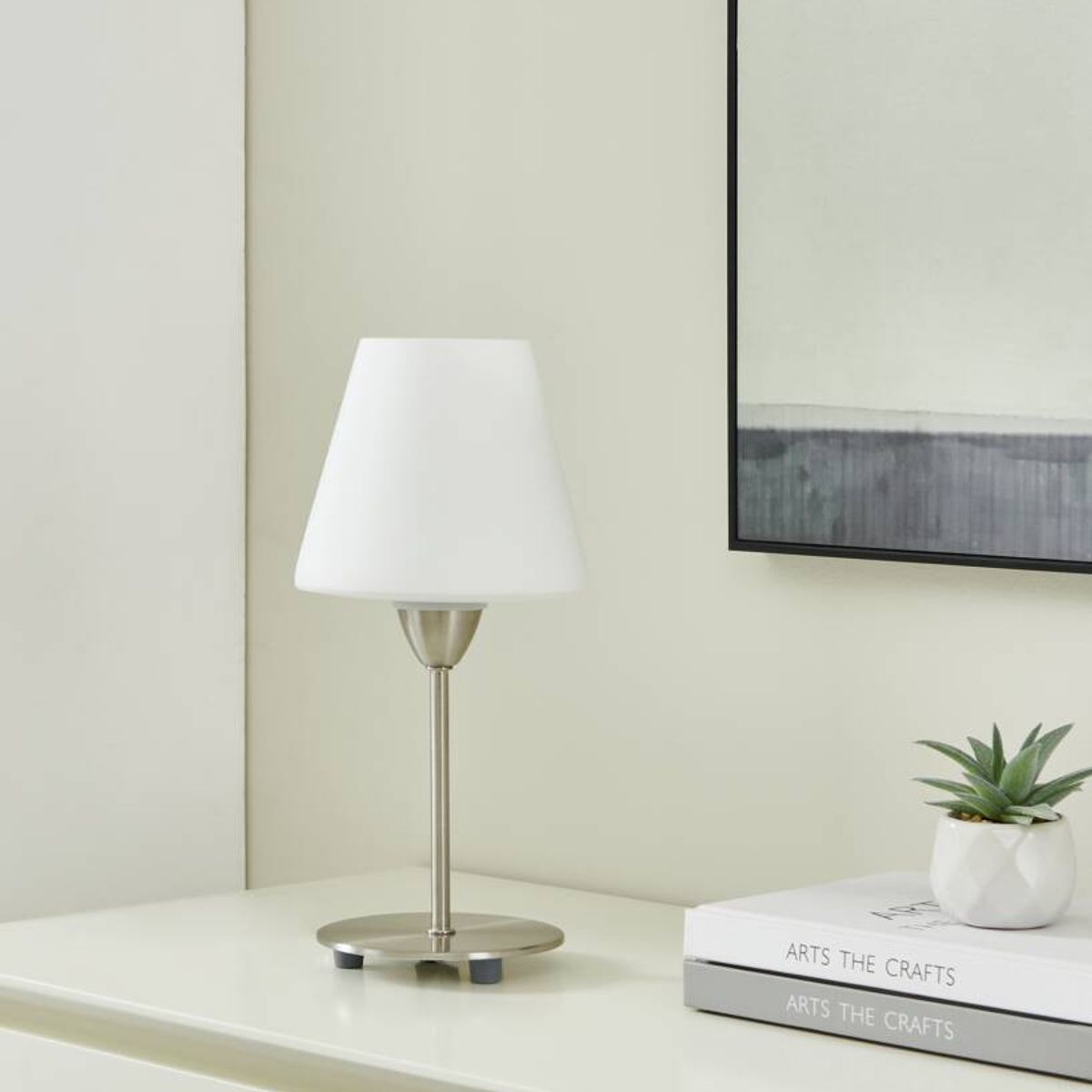 EGLO - Lampara Sobremesa Damasco Niquel DM145 H300 1X60W E14 Cod. 95785