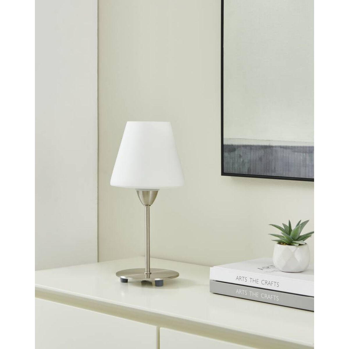 EGLO - Lampara Sobremesa Damasco Niquel DM145 H300 1X60W E14 Cod. 95785