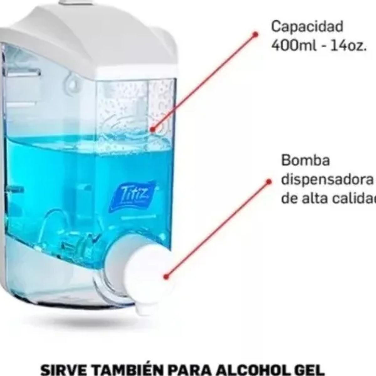 GENERICO - Dispenser Jabon Liquido Organizador Pared Detergente Shampoo Color Blanco
