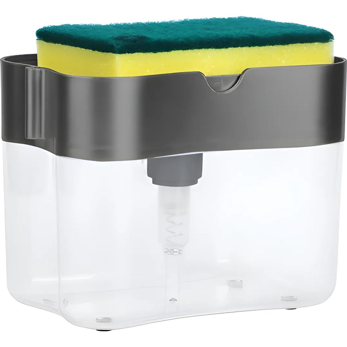 GENERICO - Dispensador Jabon Lavalozas Bomba Esponja Con Recipiente Color Gris