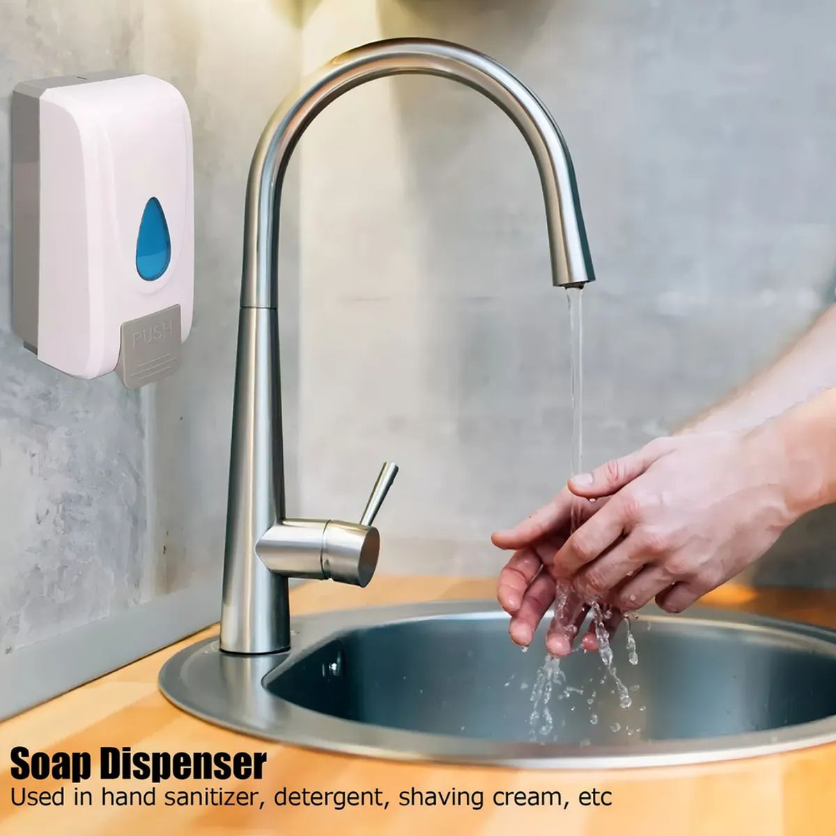 GENERICO - Dispensador Jabon Líquido Rellenable Plastico Al Muro 1000ml Color Blanco - 325014