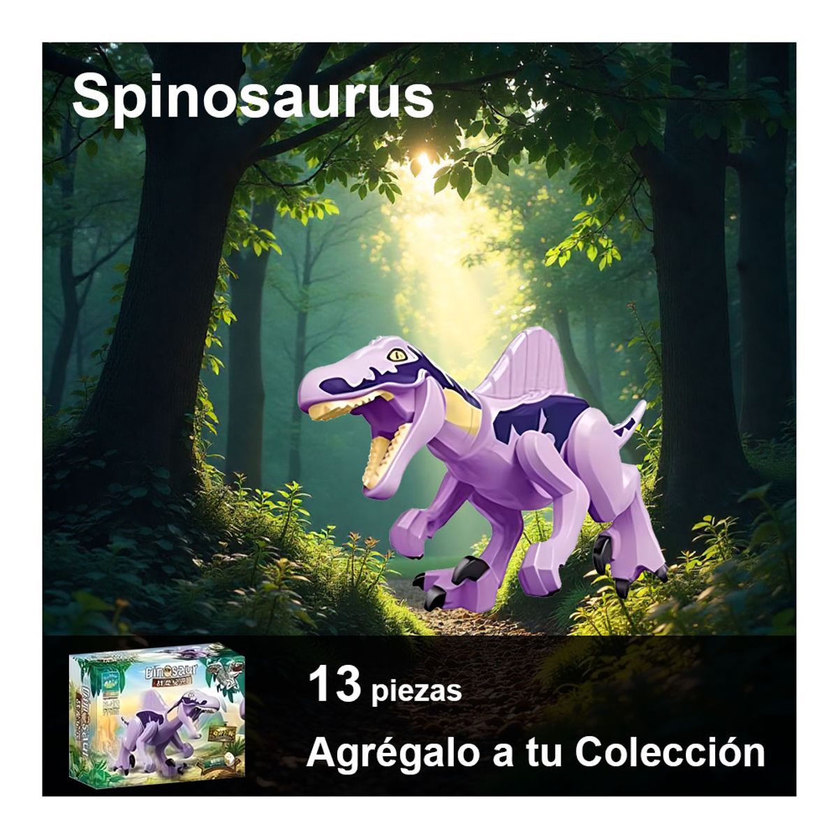 GENERICO - Dinosaurio del Jurásico con Bloques Construcción - Spinosaurus 13 piezas