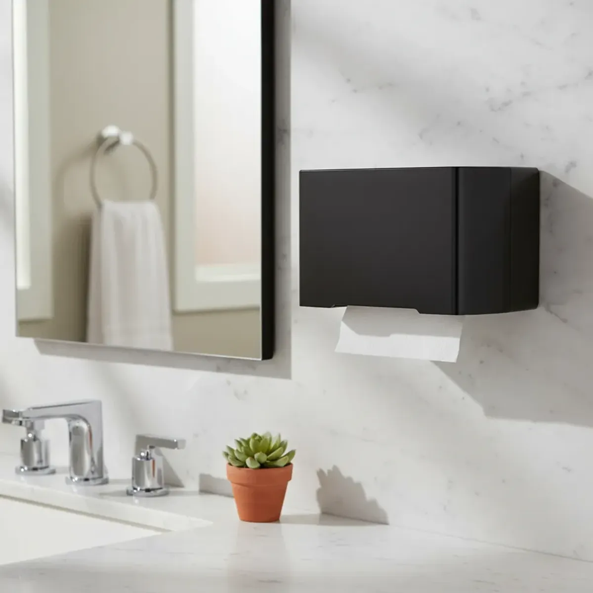 GENERICO - Dispensador De Papel Toalla De Papel Frontal Acero Inoxida