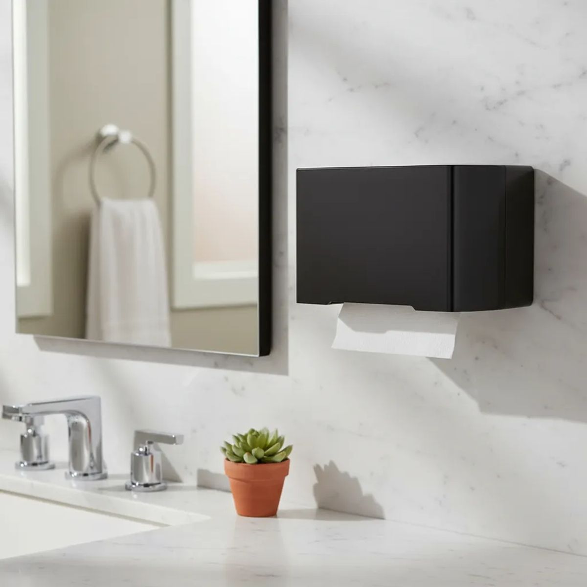 GENERICO - Dispensador De Papel Toalla De Papel Frontal Acero Inoxida