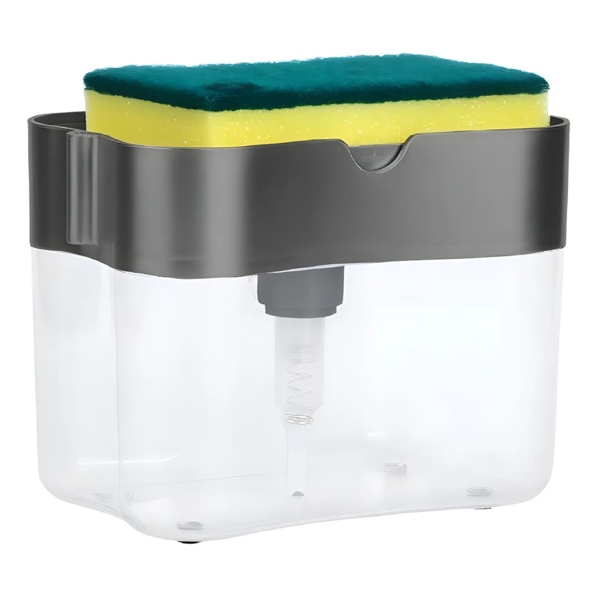 GENERICO - Dispensador De Lavalozas Manual De 400ml + Esponja Color Gris