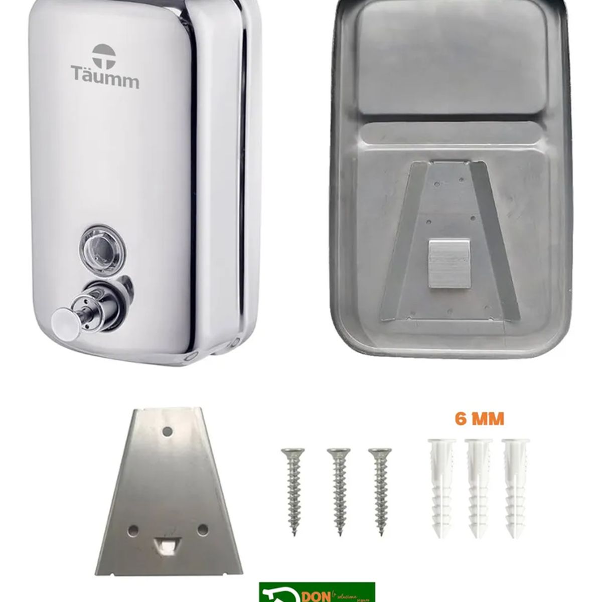GENERICO - Dispensador Jabón Muro Acero Inoxidable 800 Ml Cromado Taumm