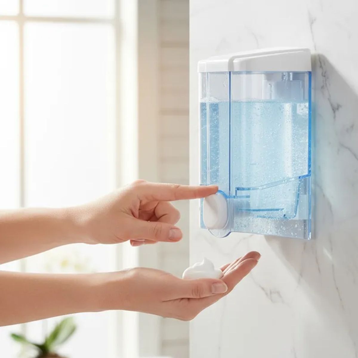 GENERICO - Dispensador Jabon Liquido De Pared Live Transparente 500 Ml