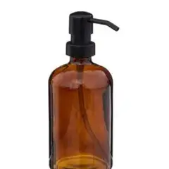 GENERICO - Dispensador De Jabón Vidrio Ámbar 450ml Jabonera Deco Marrón