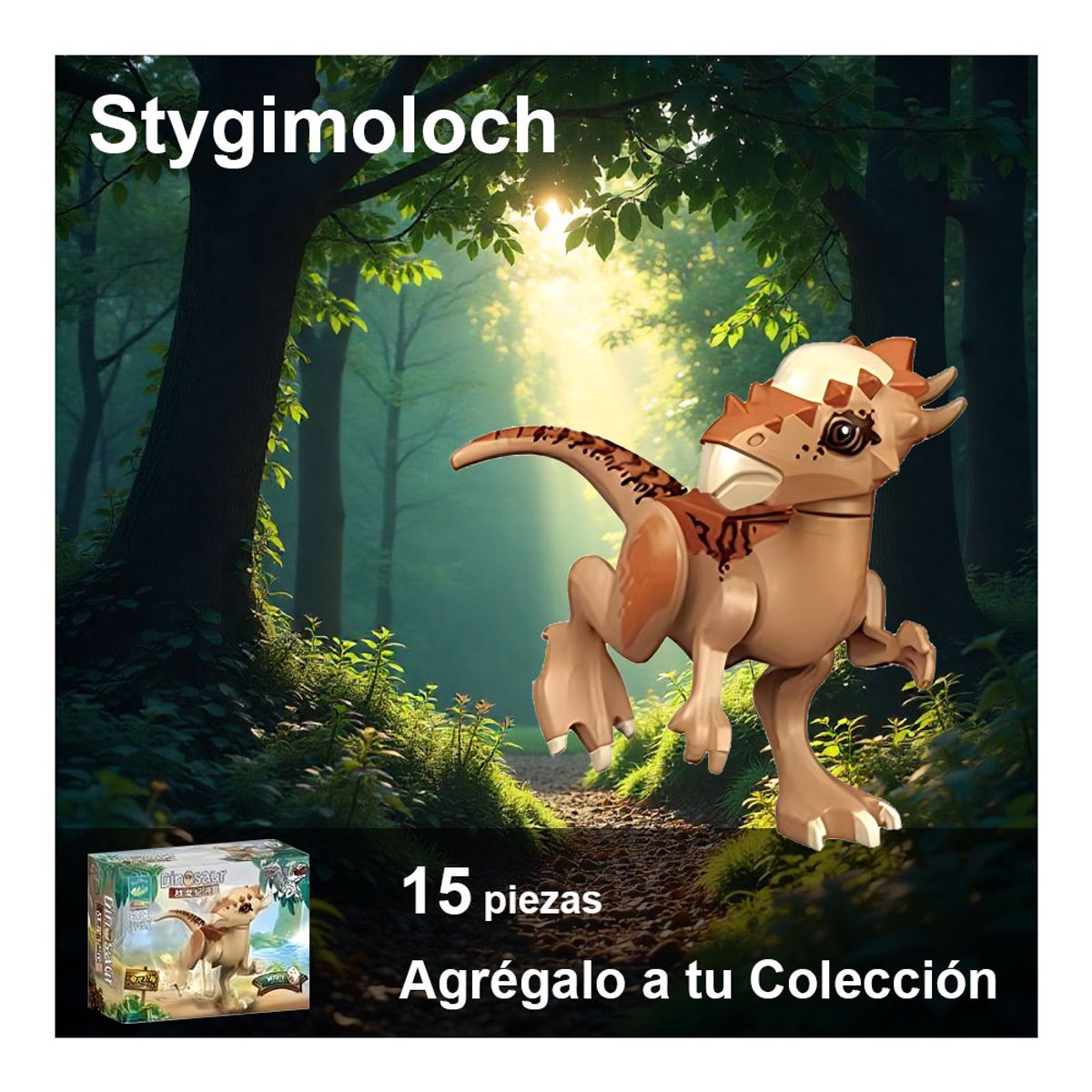 GENERICO - Dinosaurio del Jurásico con Bloques Construcción - Stygimoloch 15 piezas