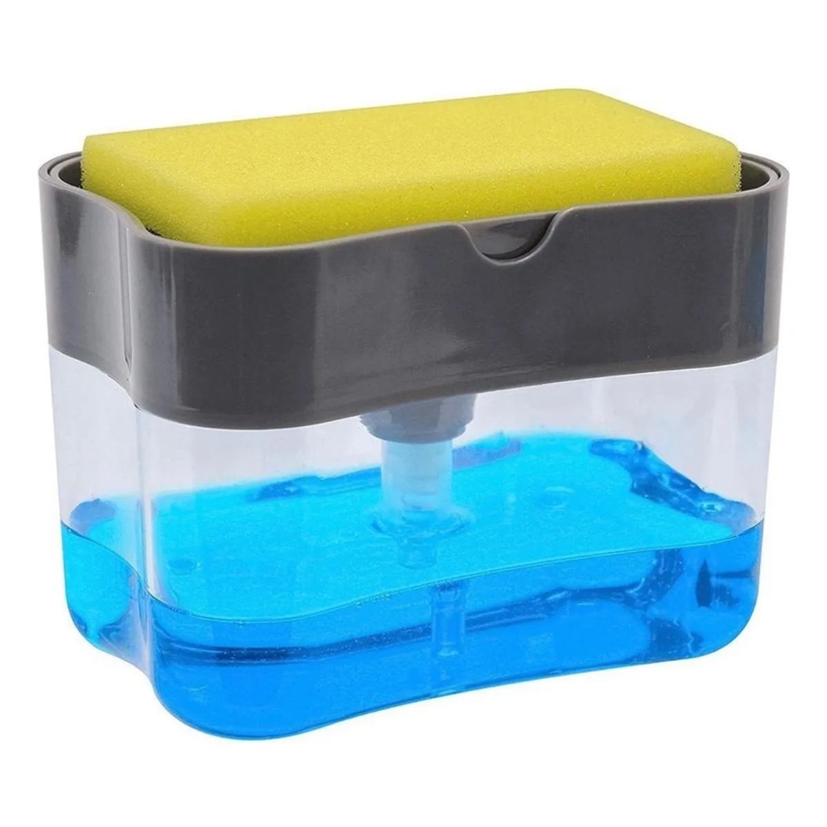 GENERICO - Dispensador De Jabon 2 En 1 Con Soporte De Esponja Gris