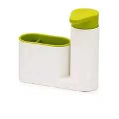 GENERICO - Set Dispensador Lavalozas Liquido Con Portaesponja Blanco