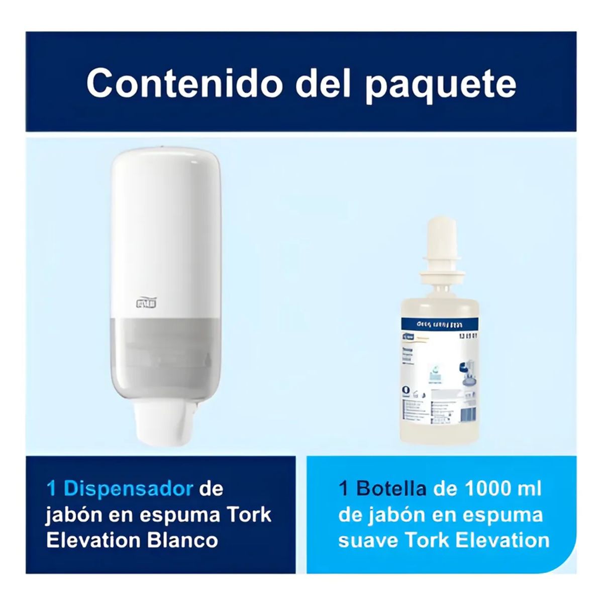 GENERICO - Dispensador Jabón En Espuma Tork + Carga 1000 Ml Blanco