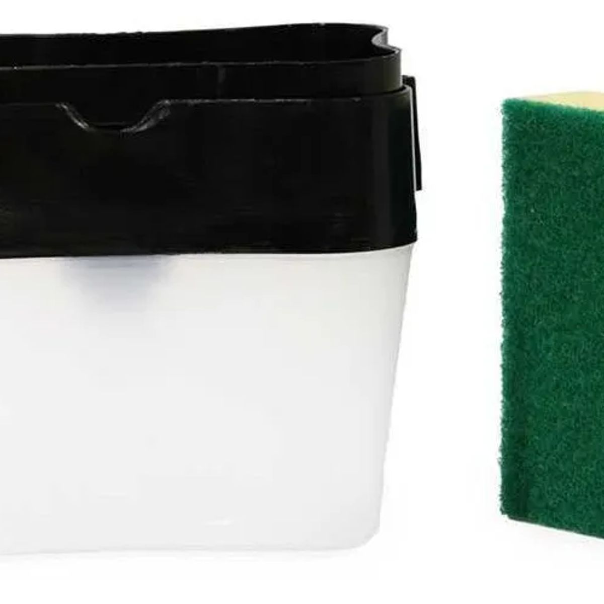 GENERICO - Dispensador De Lava Lozas Manual Para La Cocina + Esponja Transparente