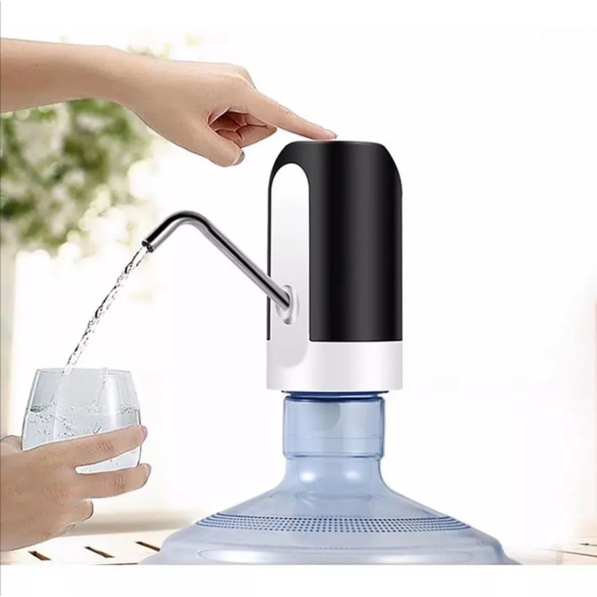 GENERICO - Dispensador Automático Bidón 20 Litros Bomba Recargable Usb Negro Con Blanco