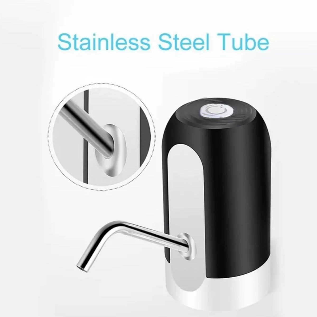 GENERICO - Dispensador Automático Bidón 20 Litros Bomba Recargable Usb Negro Con Blanco