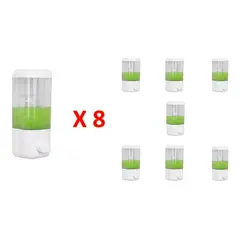 GENERICO - Pack 8 Dispensador Jabón Líquido Gel Shampoo 500ml Blanco