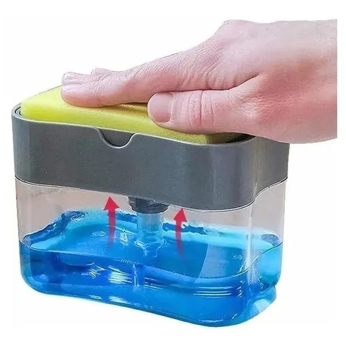 GENERICO - Pack 2 Dispensador De Lavalozas Manual Esponja Y Recipiente