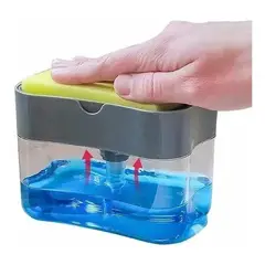 GENERICO - Pack 2 Dispensador De Lavalozas Manual Esponja Y Recipiente