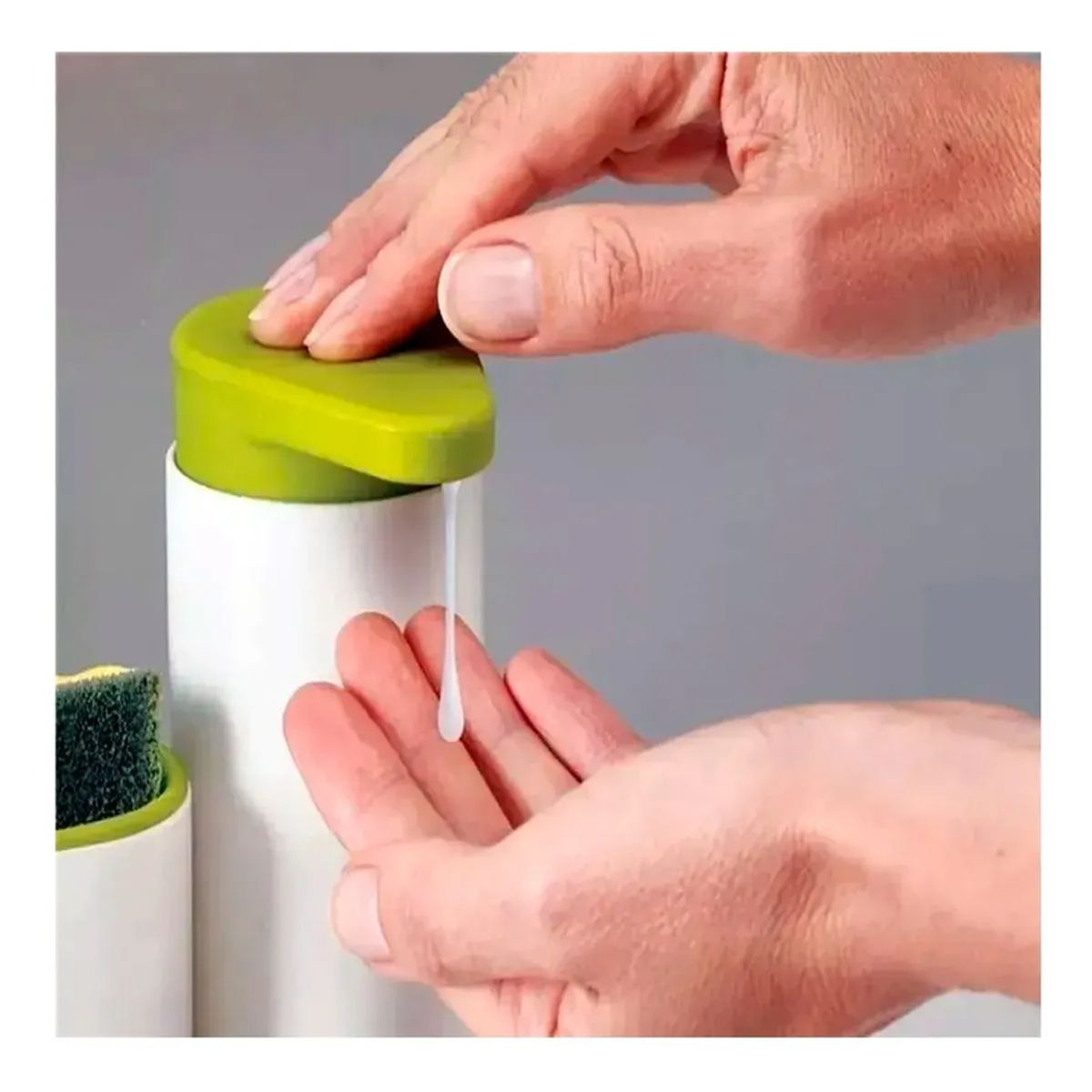GENERICO - Dispensador Organizador Lavaloza Jabón Cocina Baño Blancoverde