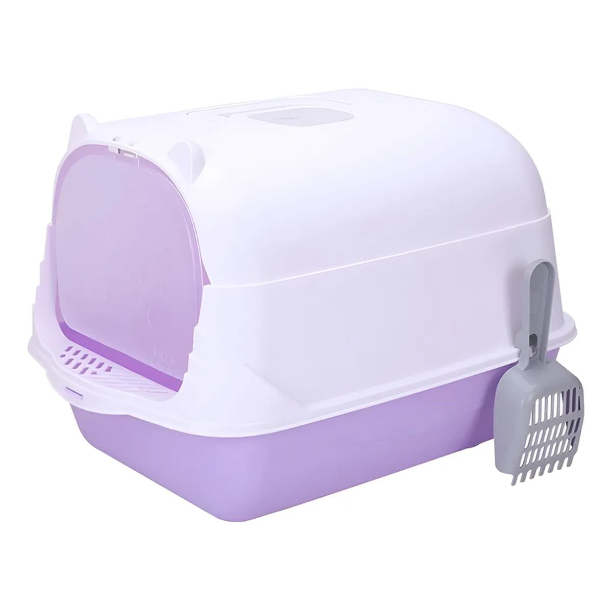 GENERICO - Arenero Sanitario Para Gato Cerrado Con Pala Color Violeta