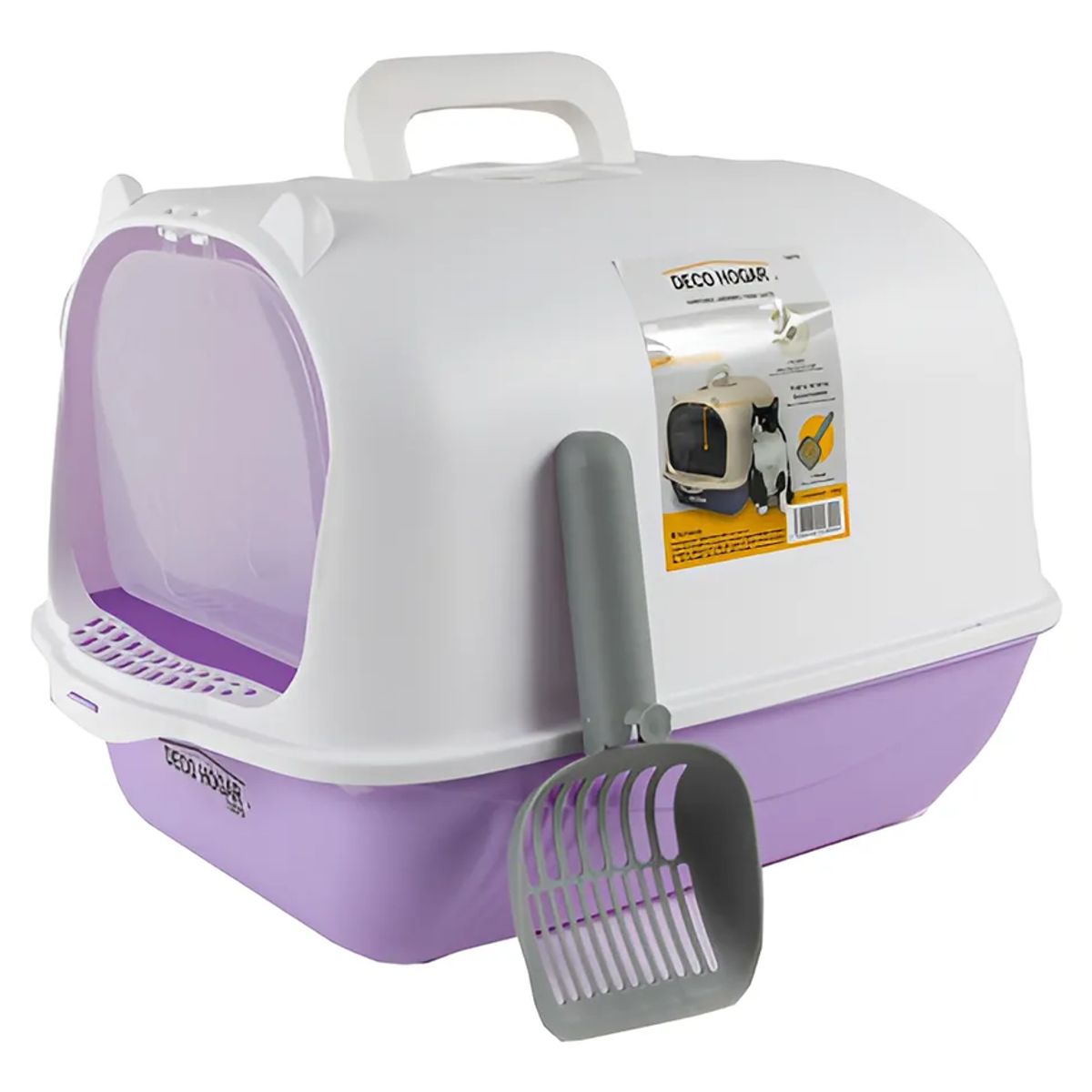 GENERICO - Arenero Sanitario Para Gato Cerrado Con Pala Color Violeta