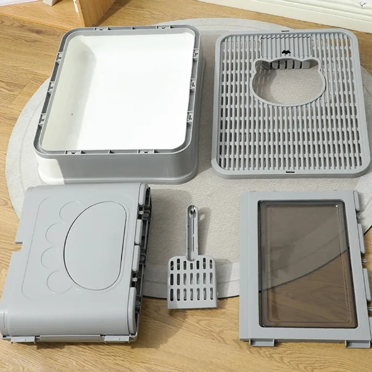 Arenero Para Gato Cerrada Caja De Arena Para Gatos Plegable Con Tapa Con Cuchara De Arena Arenero Para Gato Grande Con Cajón Apto Para Gatos De Hasta 10 Kg, marca GENERICO - Foto 2