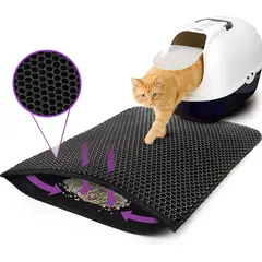 GENERICO - Alfombra Para Atrapar Arena De Gatos Tapete Arenero Mascotas Color Negro Jior Spa 4560cm
