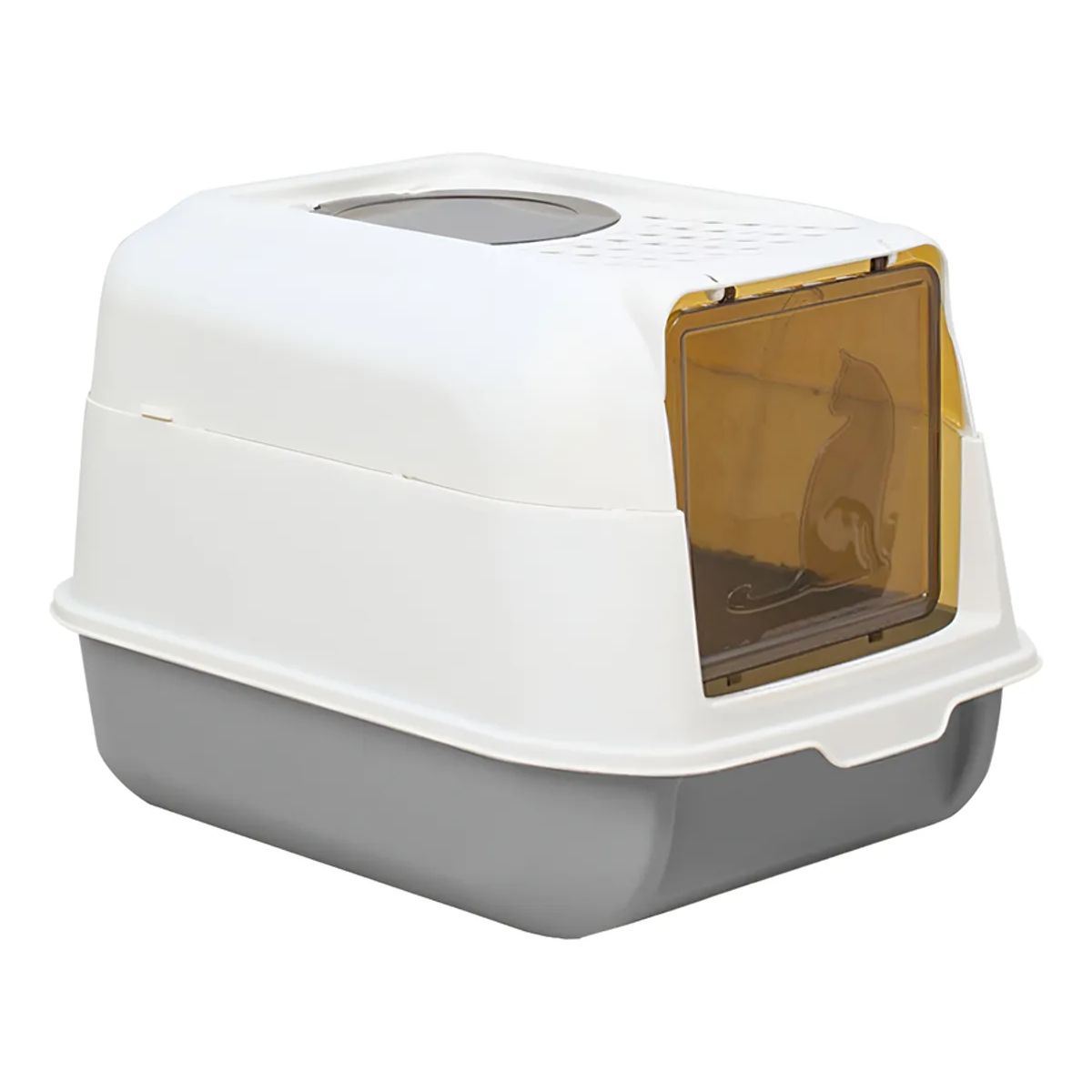 GENERICO - Caja Arenero Cerrado Antisalpicaduras Sanitaria Para Gato Color Gris