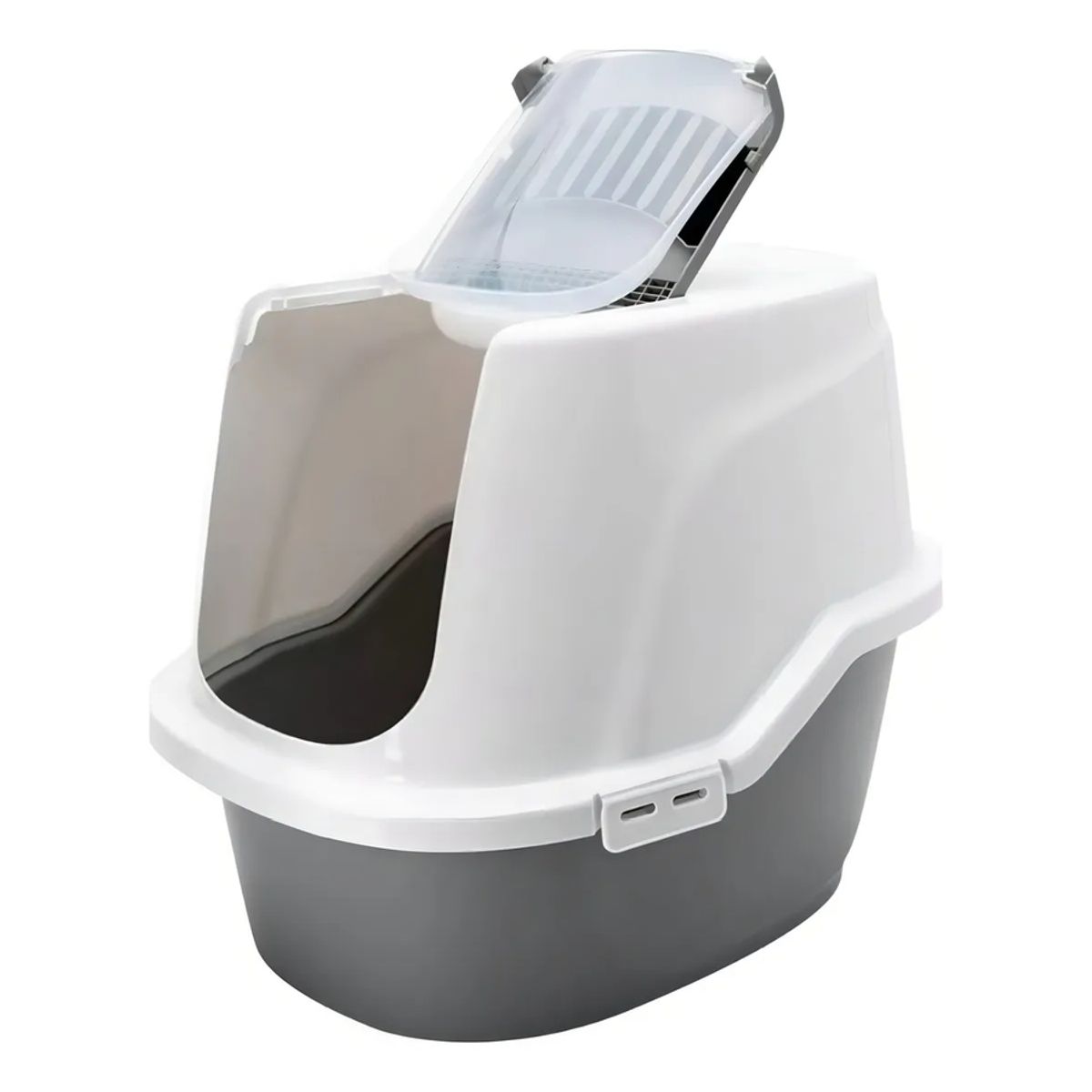 Pawise Baño Gato + Carbón Activo Arenero Para Gatos Cerrado Color Blanco, marca GENERICO - Foto Principal