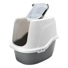 GENERICO - Pawise Baño Gato + Carbón Activo Arenero Para Gatos Cerrado Color Blanco