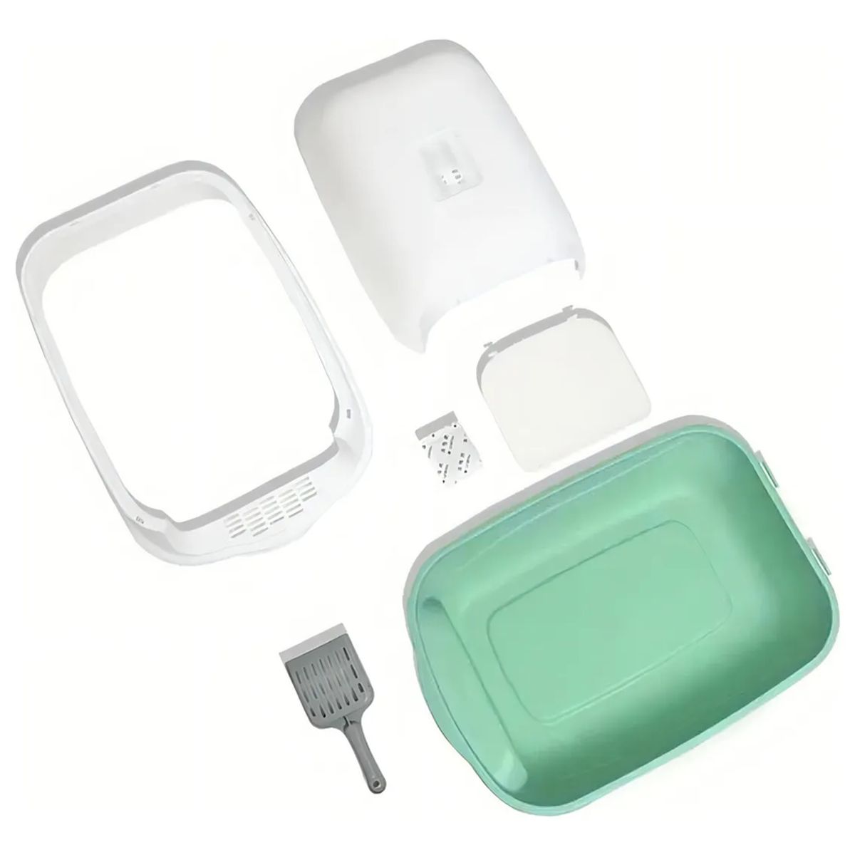 GENERICO - Arenero Para Gato Caja De Arena Con Tapa Y Puerta Abatible C Verde Claro