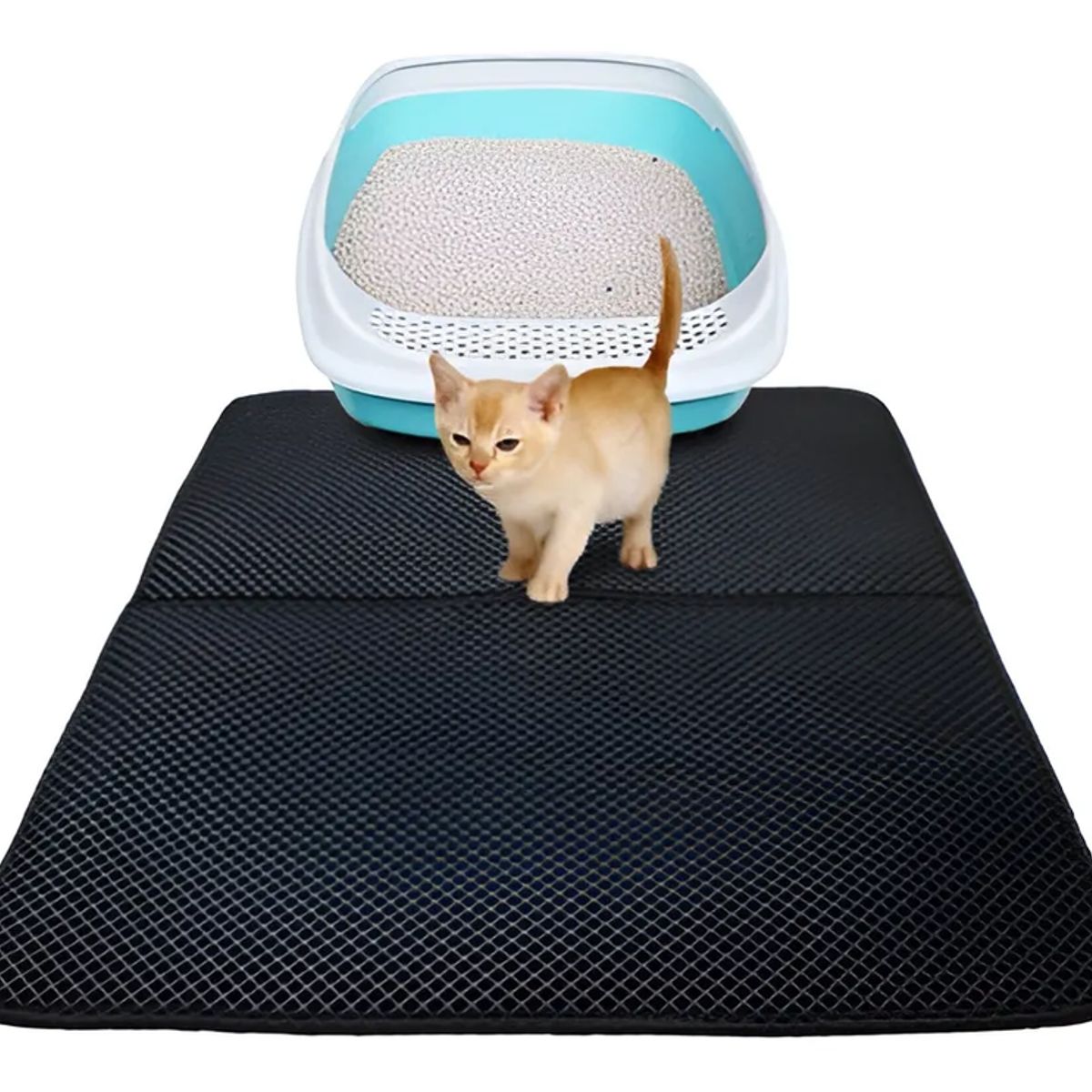 GENERICO - Tapete Para Gato Arenero 75x55cm Alfombra Caja De Arena Gato Color Negro