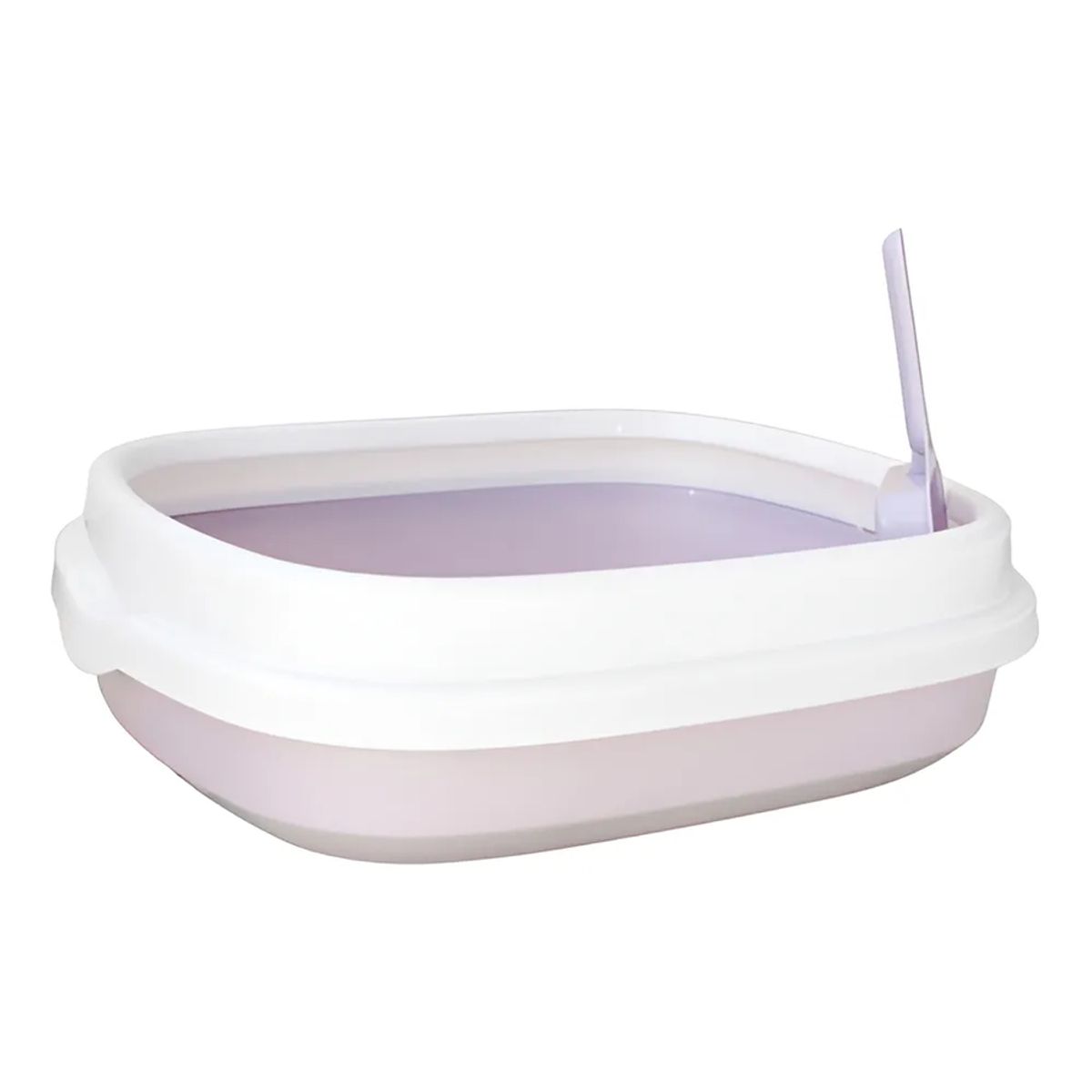 GENERICO - Arenero Para Gatos Con Pala Recogedora Pequeña 40x33x12 Cm Violeta