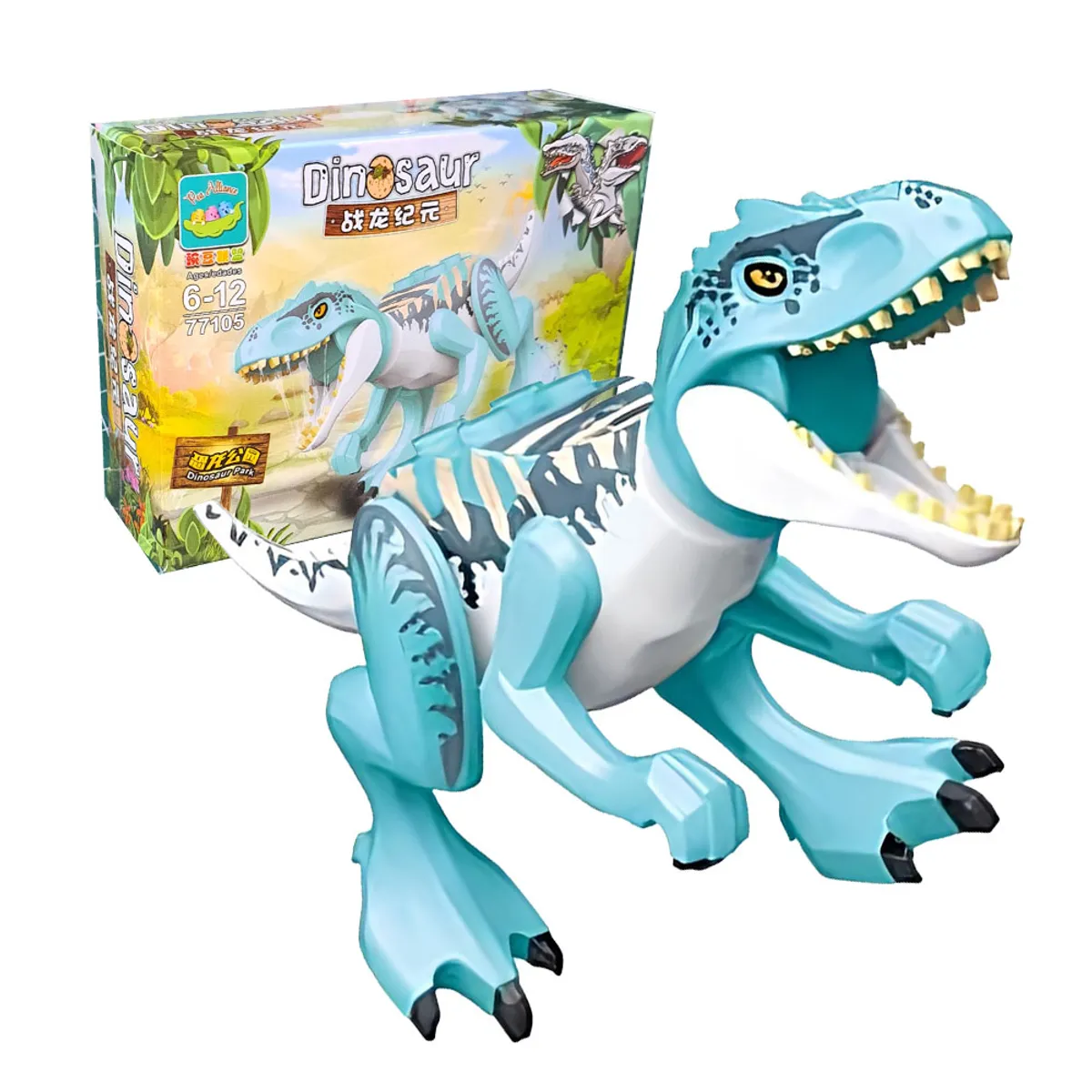 GENERICO - Dinosaurio del Jurásico con Bloques Construcción - Velociraptor 13 piezas