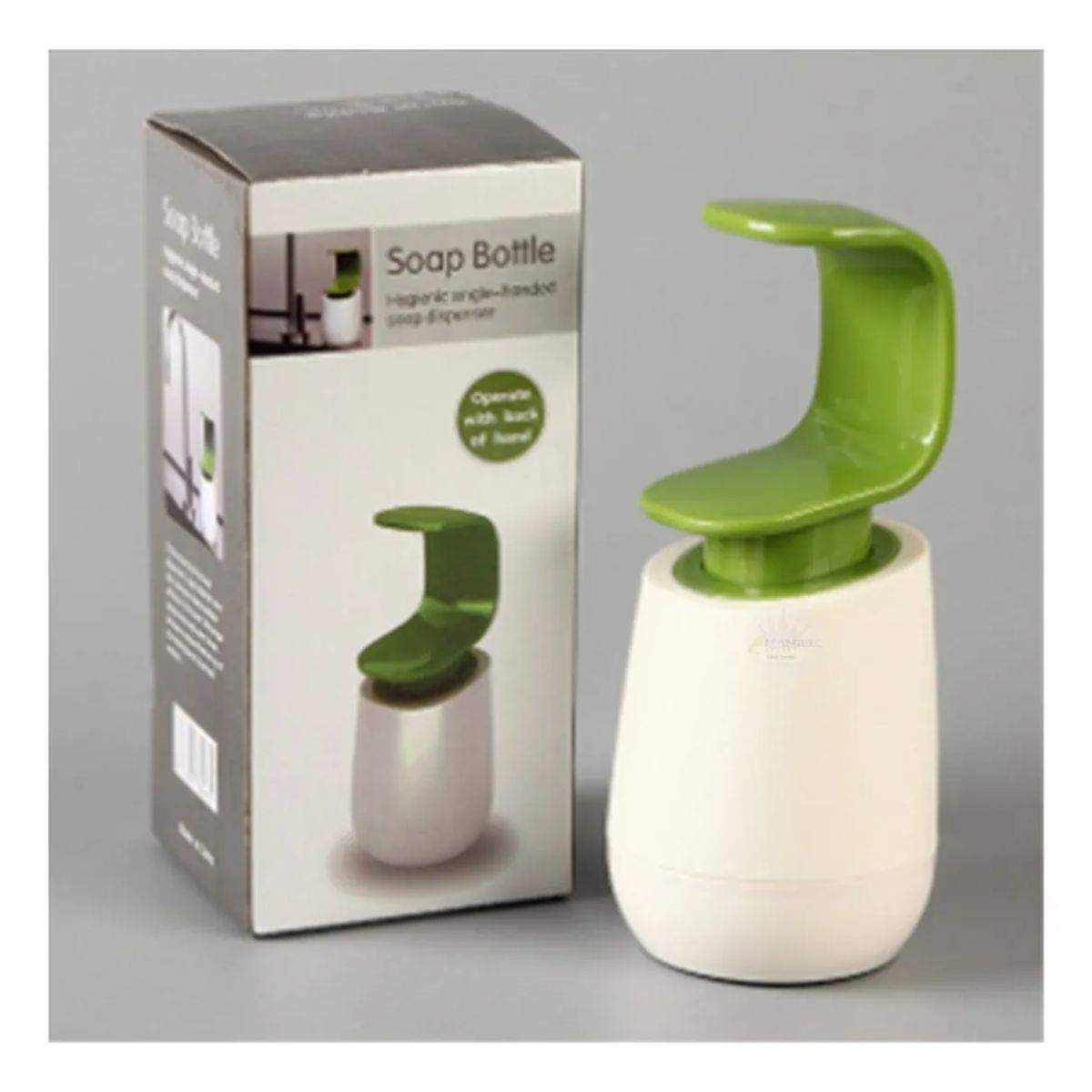 GENERICO - Dispensador De Jabon Lavaloza Alcohol Gel Blanco Con Verde