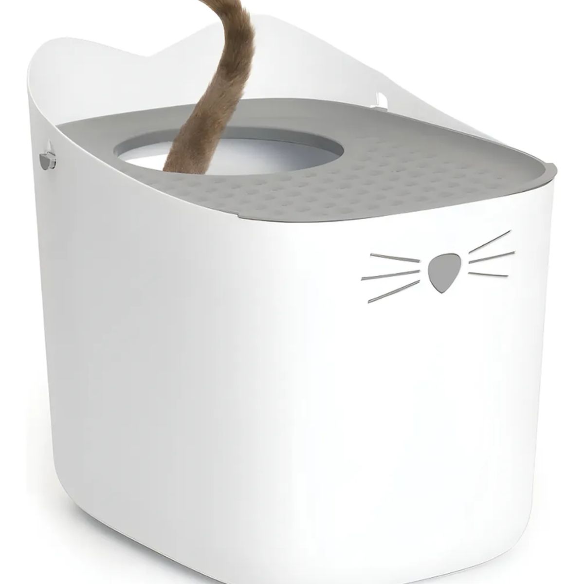 GENERICO - Baño Cerrado Litera Gato Apertura Superior Pixi Box Catit Color Blancogris 44081