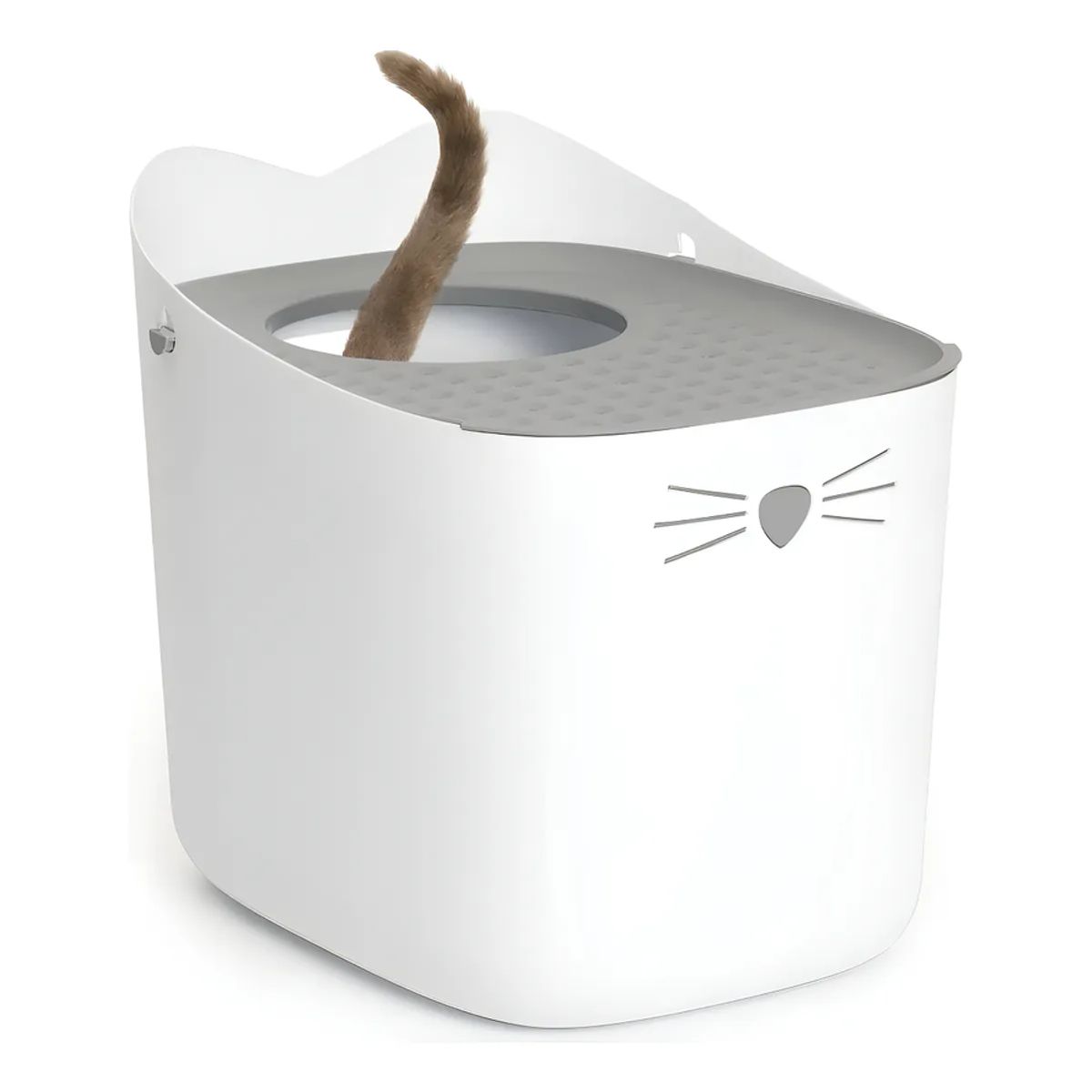 GENERICO - Baño Cerrado Litera Gato Apertura Superior Pixi Box Catit Color Blancogris 44081