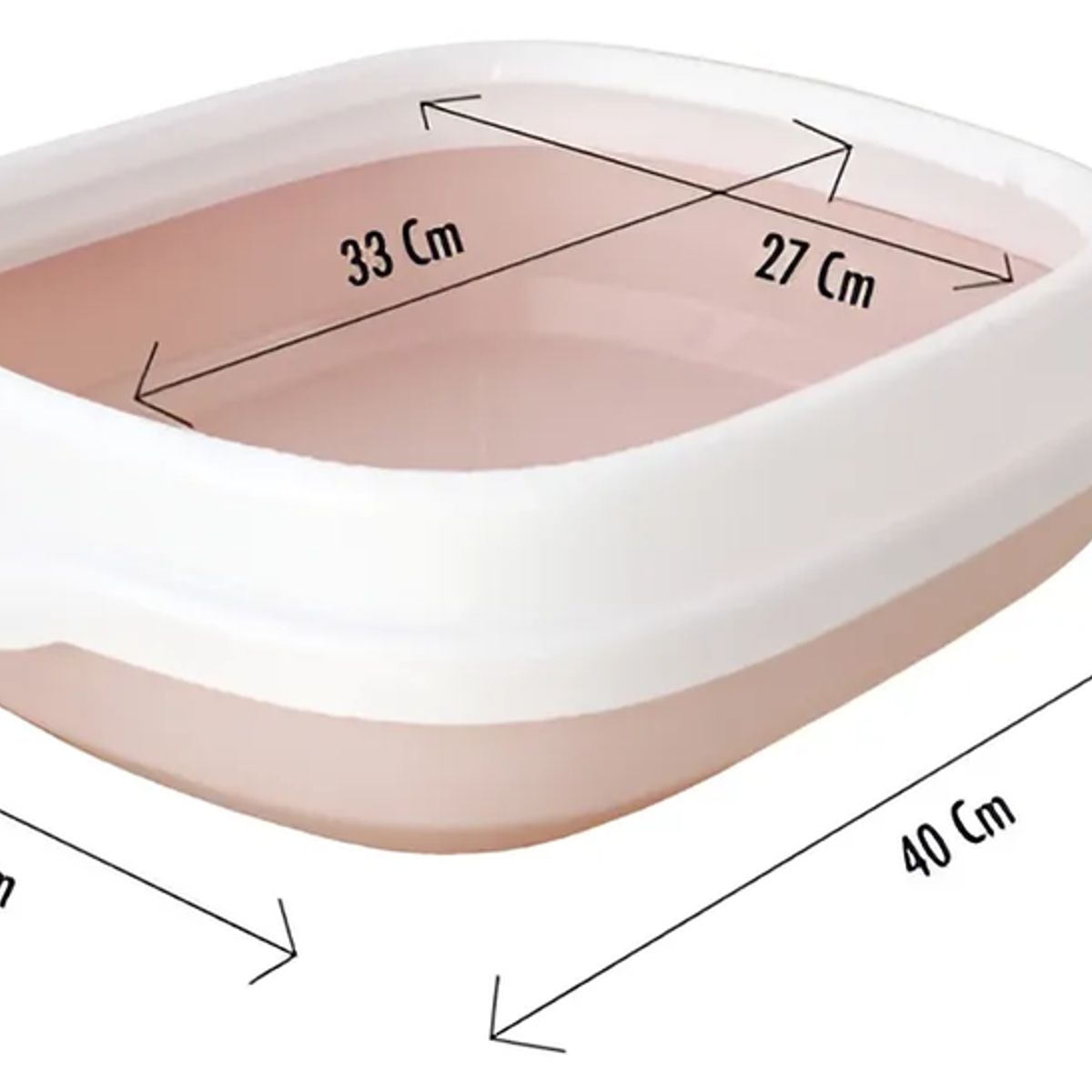 GENERICO - Arenero Para Gatos Con Pala Recogedora Pequeña 40x33x12 Cm Rosa