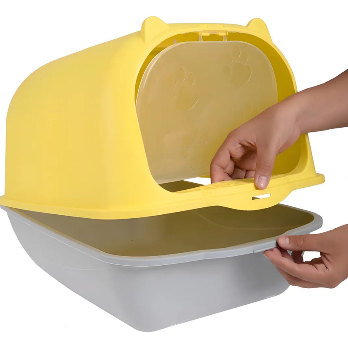 GENERICO - Arenero Grande Cerrado Para Gato Perros Anti Olores Tapa Pala Filtro Color Lila