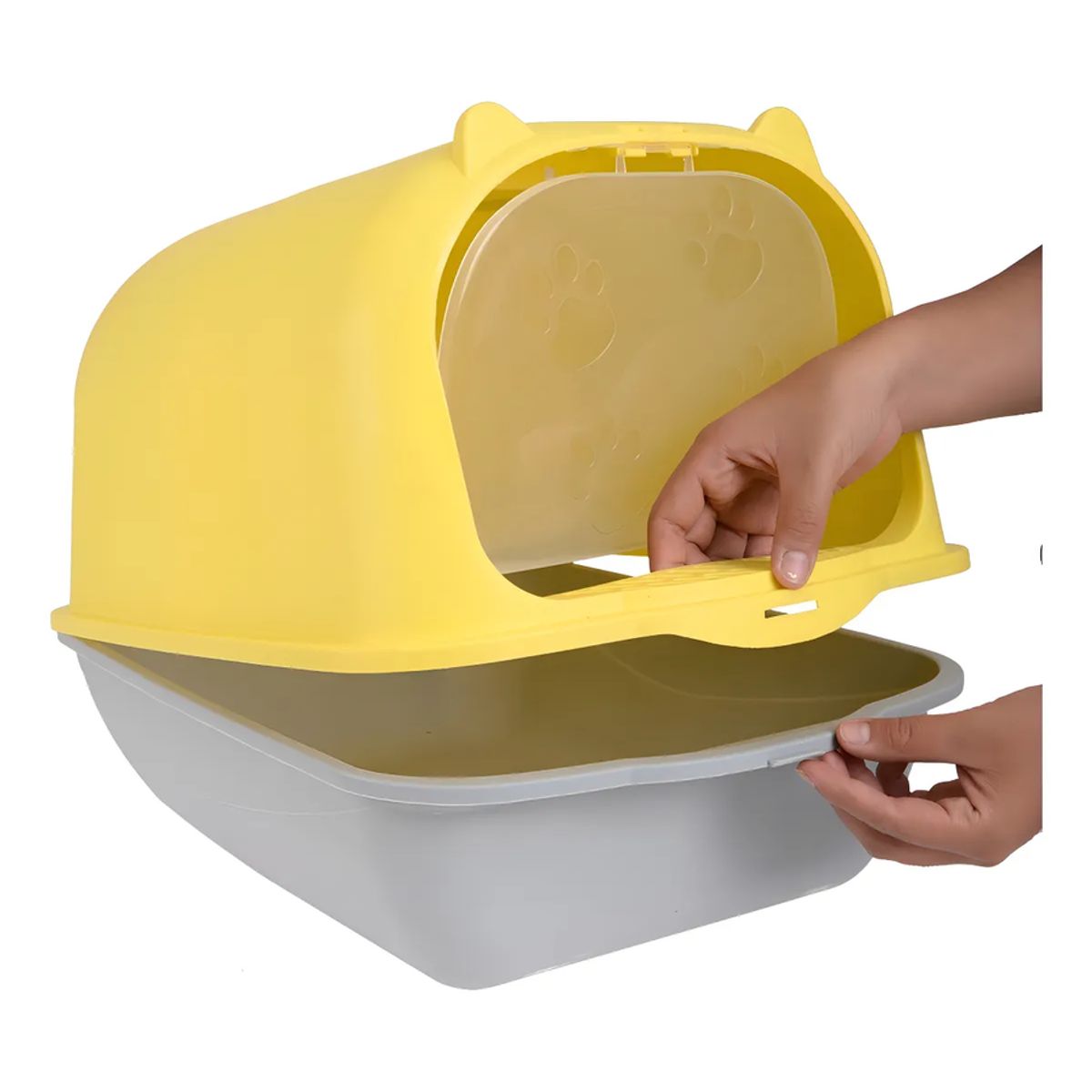 GENERICO - Arenero Grande Cerrado Para Gato Perros Anti Olores Tapa Pala Filtro Color Lila