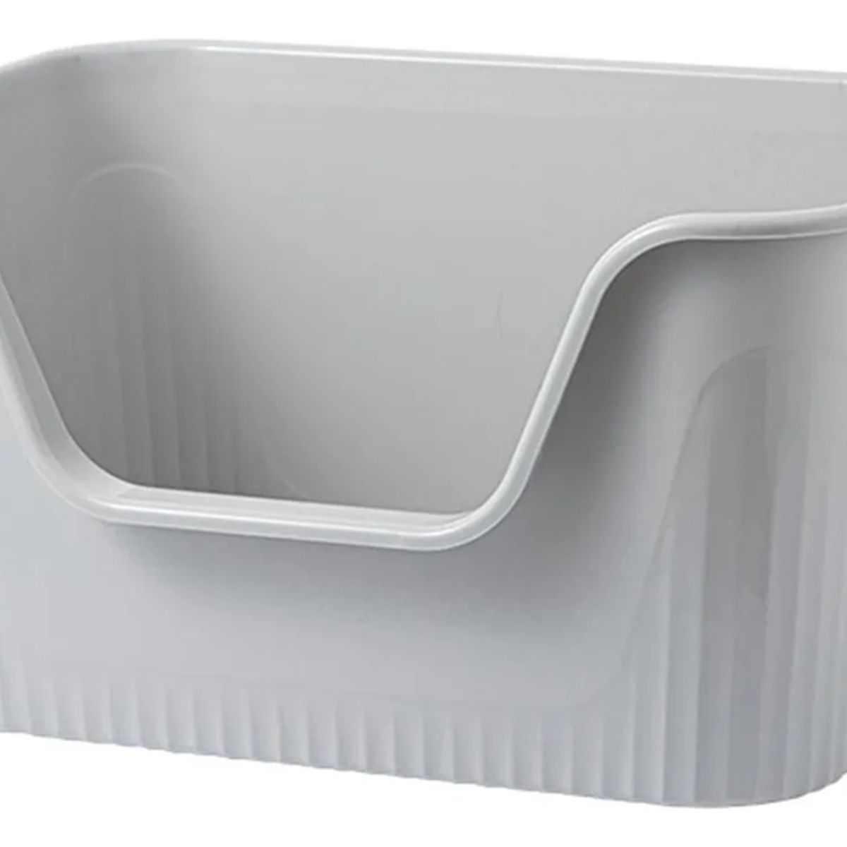 GENERICO - Bandeja de arena grande y abierta para mascotas color gris