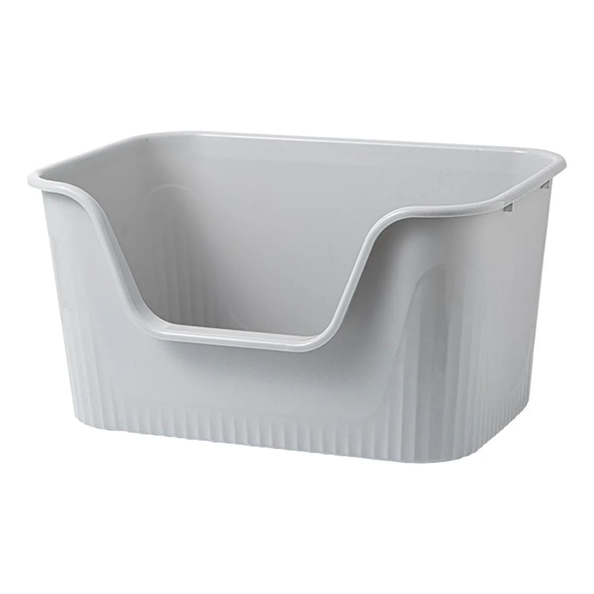 GENERICO - Bandeja de arena grande y abierta para mascotas color gris