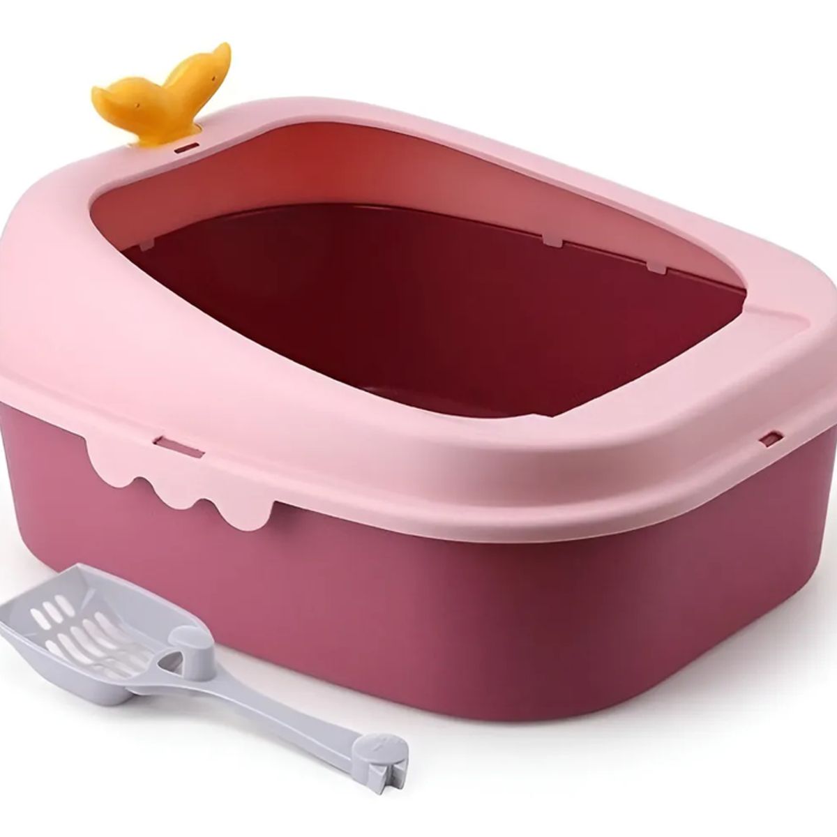 GENERICO - Arenero Para Gato Ballenita Con Pala Y Juguete De Color Rosa