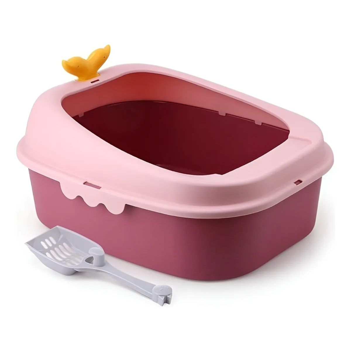 GENERICO - Arenero Para Gato Ballenita Con Pala Y Juguete De Color Rosa